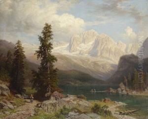 Blick Uber Den Konigssee Auf Das
 Dachsteingebirge.