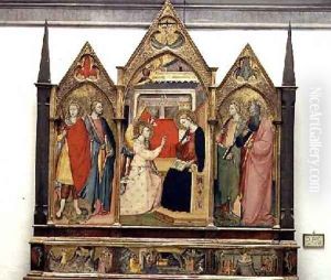 Annunciation with Saints 1414 by Bicci Di Lorenzo