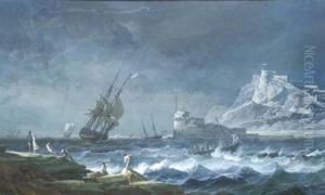 Cote Mediterraneenne Par Mer Agitee by Noel, Alexandre Jean