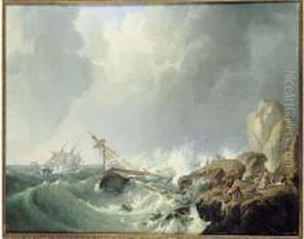 Scene De Naufrage Sur Une Cote Mediterraneenne - view 1