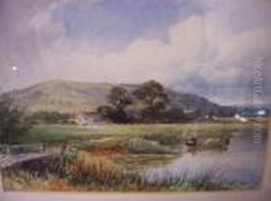 Gathering Rushes On The Avon Near Bredon by John Bates Noel