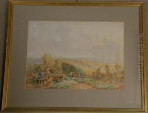 Figures With Horse Andcart Signed And Dated 1909