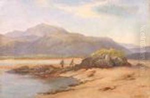 Figures On A Beach With Mountains Beyond Figures On A Beach With Mountains Beyond