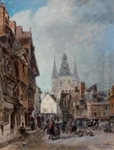 Jour De Marche A Bayeux by Jules Noel