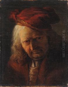 Ritratto Di Anziano Nobiluomo Con Copricapo Rosso by Giuseppe Nogari