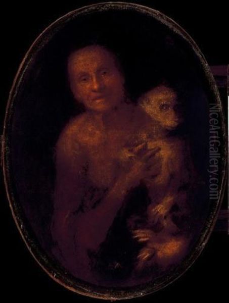 Woman With Monkey - view 1