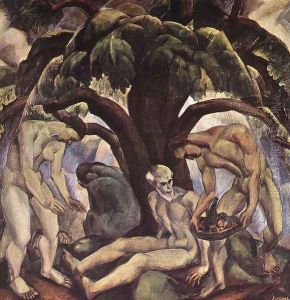Nagy fa alatt, 1922 by Gyula Derkovits