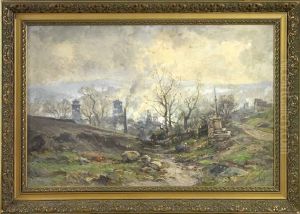 Emile . Vue De St Etienne, Le Puits Chatelus by Emile Noirot