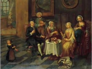 Frans Nollekens:< La Collation > by Joseph Nollekens