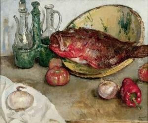 Nature Morte Au Poisson Et Legumes - view 1