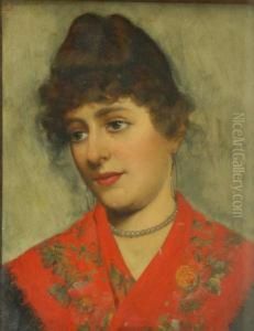 Ritratto Con Scialle Rosso