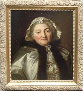 Portrait De Femme Au Bonnet De Dentelle. by Donatien Nonnotte