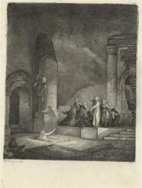 The Raising Of Lazarus by Jean-Pierre Norblin De La Gourdaine