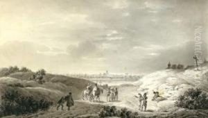 Soldats De La Grande Armee Et Civils A L'entree De La Ville De Torun, En Pologne by Jean-Pierre Norblin De La Gourdaine