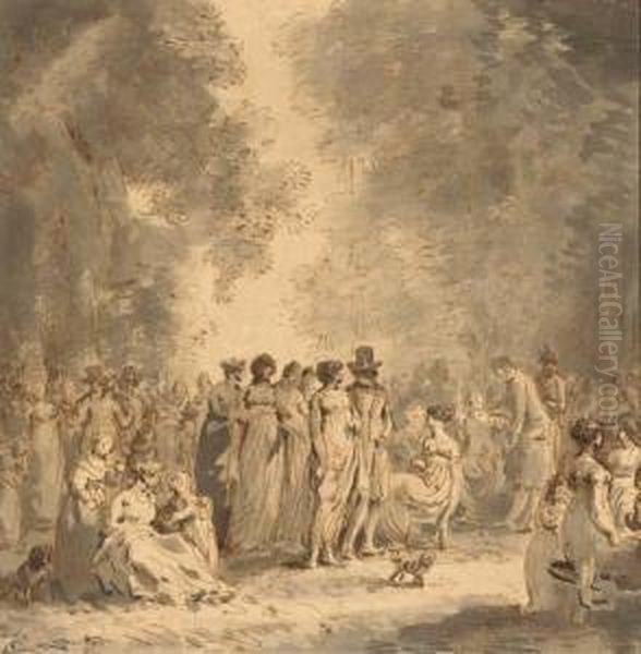 Un Groupe De Figures Dans Un Parc - view 1