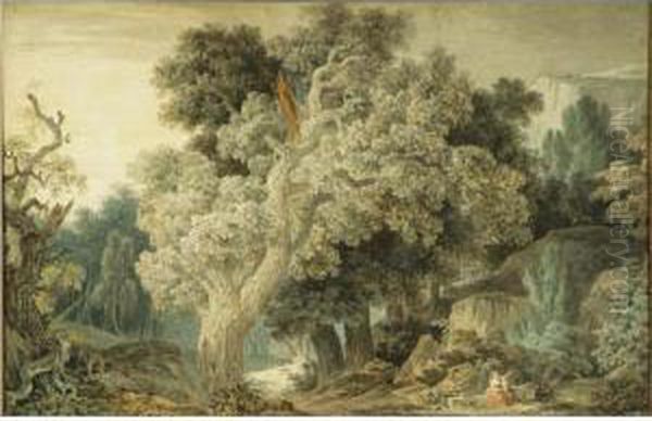 Couple In A Wooded Landscape - view 1