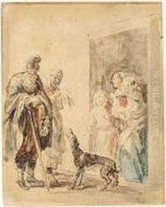 Visitors At The Door by Jean-Pierre Norblin De La Gourdaine