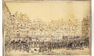 Parade : Carrosse Escorte Par Des Soldats Devant Le Palais Royal A
Paris by Jean-Pierre Norblin De La Gourdaine