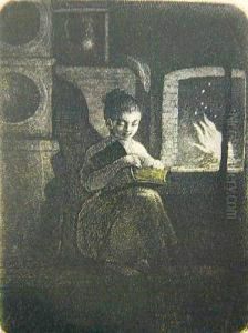 Czytajaca by Sebastien-Louis-Guillaume Norblin De La Gourdaine