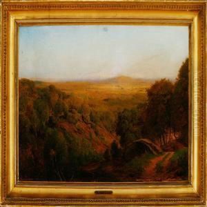 A View Over A Danish Landscape At Summertime by Nordahl Peter Frederik Grove