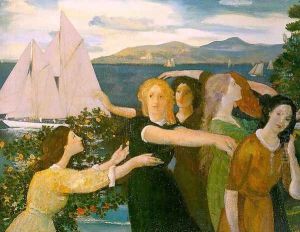 Across the Harbor 1908 by Arthur Bowen Davies