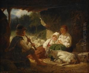 Herdefamilj Med Getter by Bengt Nordenberg