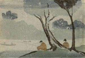 Mist, The Anglers by Bror Julius Olsson Nordfeldt