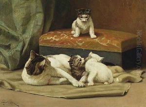 A Cat with her Kittens by John Henry Dolph