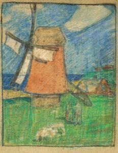 Dutch Windmill by Bror Julius Olsson Nordfeldt