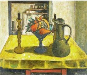 Yellow Tablecloth by Bror Julius Olsson Nordfeldt
