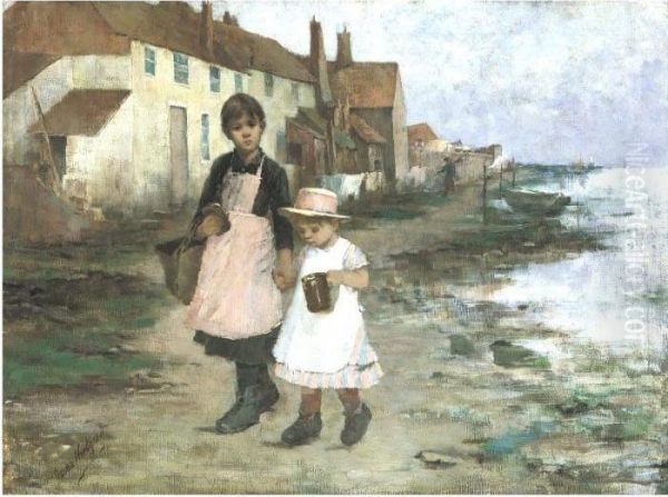 Deux Fillettes Au Bord De L'eau - view 1