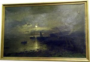 Fiskelage I Mansken. by Axel Wilhelm Nordgren