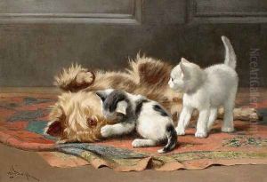 Playful Terrier and Kittens, circa 1880 by John Henry Dolph