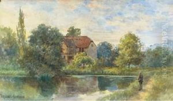 Fly-fishing Before A Watermill - view 1
