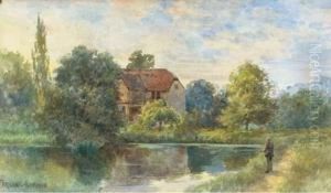 Fly-fishing Before A Watermill by George Parsons Norman