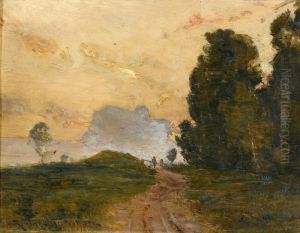 Aftonrodnad Over Landsvag by Reinhold Norstedt
