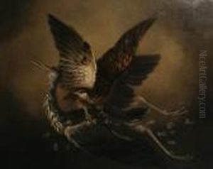 A Goshawk Attacking A Grey Heron by James Northcote
