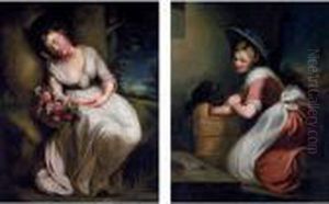 The Flower Girl; And The Little Milk Maid by James Northcote