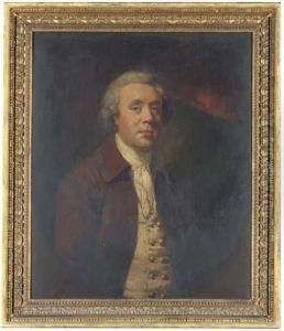 Portrait Of Richard Baylay Of 
Stoke Damerall Near Plymouth, Half-length, In A Brown Coat And White 
Stock And Vest, Feigned Oval
