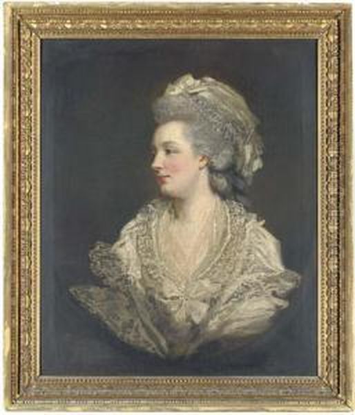 Portrait Of Mary Baylay, Nee 
Foster, Of Stoke Damerall Near Plymouth, Bust-length, In A Lace Dress 
And Cap, Feigned Oval - view 1