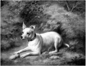 White Terrier In A Landscape by Benjamin Cam Norton