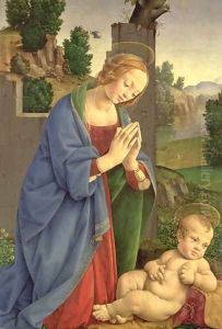 The Virgin Adoring the Child 1490-1500 by Lorenzo Di Credi