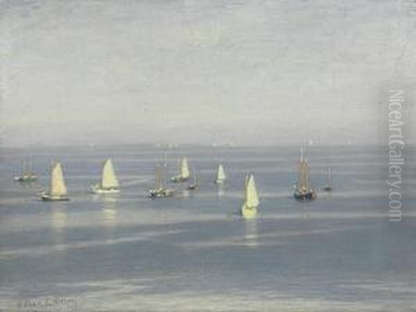 Sailboats At Sea - view 1