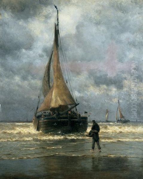 On The Coast Of Holland,fishing Boat Ready For Sea - view 1