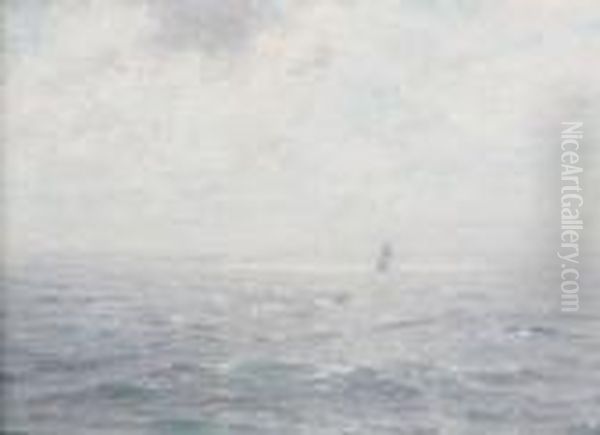 Sailboat On Open Sea At Dawn - view 1