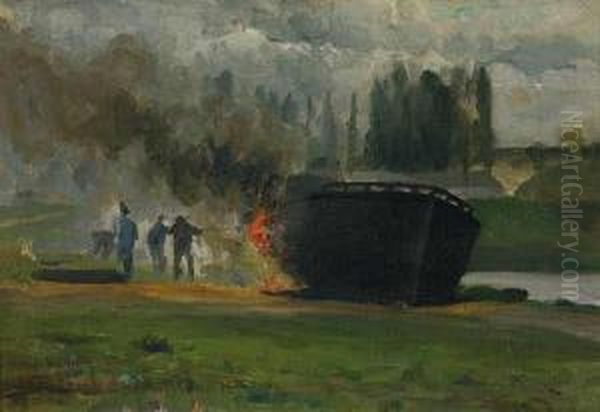 The Burning Boat - view 1