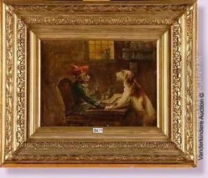 Singe Et Chien Jouant Aux Dominos by Zacharias Noterman