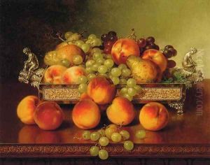 Still Life with Peaches and a Silver Dish by Robert Spear Dunning