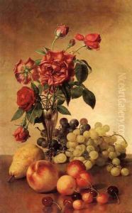 Still Life with Roses and Fruit by Robert Spear Dunning