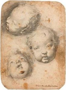 Study Of Three Putto Heads.